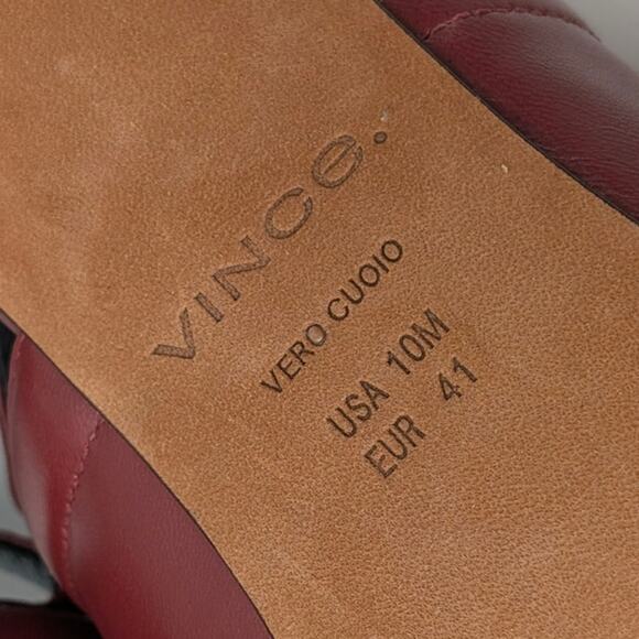 Vince Venice Slingback Kitten Heel Pumps Pointed Toe Women's Crimson US10M EU41 - Picture 11 of 12